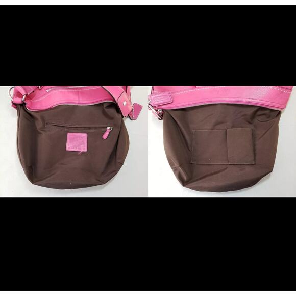 Vintage Coach Hot Pink Pleated Leather Hobo Satchel F13731 - Picture 5 of 6